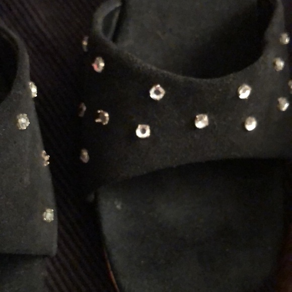 White House Black Market size 10 black rhinestone slides - Picture 5 of 10